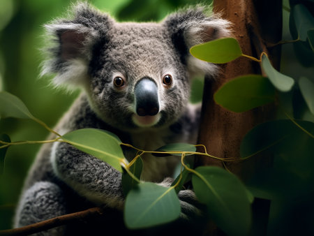 Koala in the eucalyptus tree, Australia.の写真素材