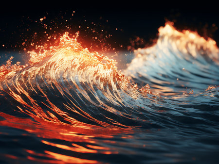 Beautiful sea wave. 3d rendering, 3d illustration.の写真素材