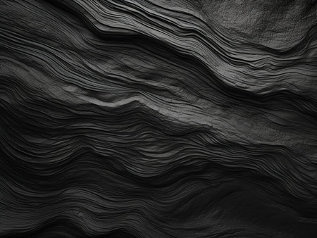 Abstract black and white wavy background. 3d render illustration.