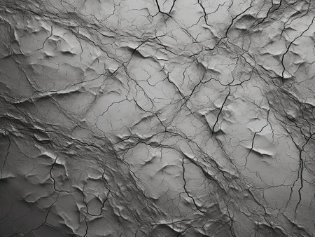 abstract background of cracked black and white concrete wall with cracks.の写真素材