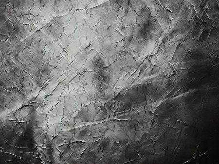 Black and white abstract background. Texture of old crumpled paper