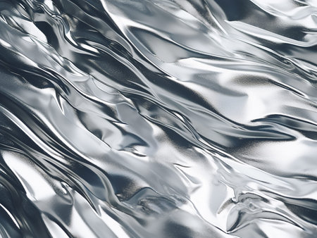 abstract metallic silver background with some smooth folds in it and some folds in it