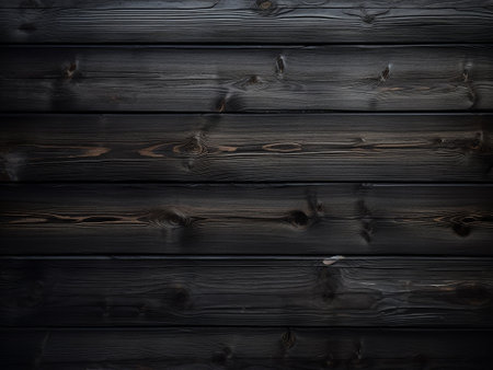 Black wooden background with vertical planks. Grunge texture.の写真素材