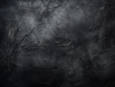 Black stone background or texture. Grunge surface with cracks.の写真素材
