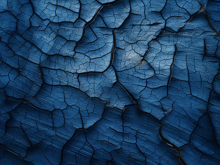 Cracked blue paint on a wall. Abstract background for design.の写真素材