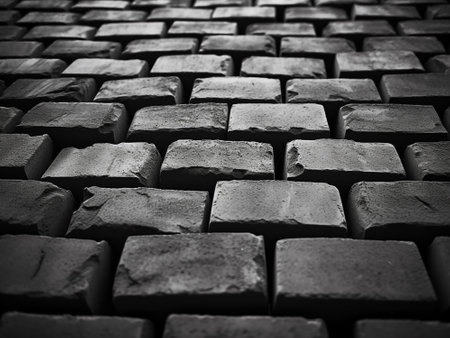 Brick wall texture background. Black and white tone. Abstract background.の写真素材