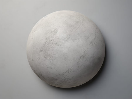 3d rendering of a marble ball on a gray background with shadow