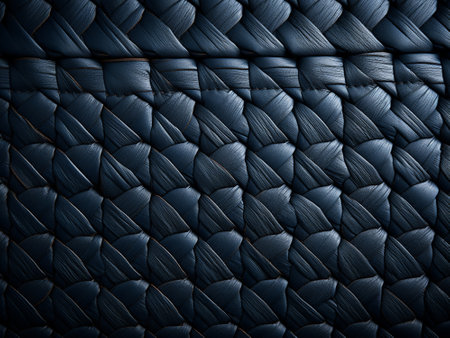 Black leather texture background for interior or exterior design with copy space for text or imageの写真素材