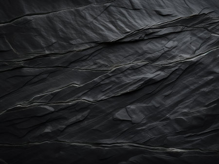 Black crumpled paper background or texture. Crumpled black paper.の写真素材