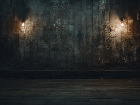 Grungy dark room with concrete wall and floor. Dark backgroundの写真素材