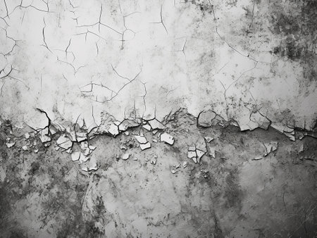 Grunge cracked wall background. Black and white image. Texture.の写真素材