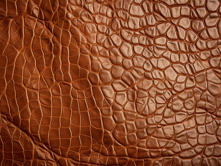 Brown crocodile leather texture. Abstract background and texture for design.