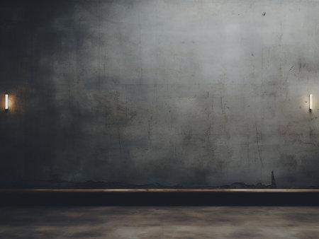 Empty room with concrete wall and floor. Mock up, 3D Renderingの写真素材