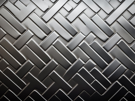 Metal background with rhombus pattern. 3d rendering, 3d illustration.の写真素材