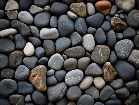 Pebbles background. Black and white pebbles background.の写真素材