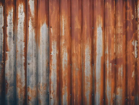Old rusty corrugated iron sheet texture background - vintage filter effect