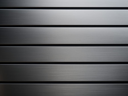 Metal background or texture of brushed steel plate with some reflected light and shadow