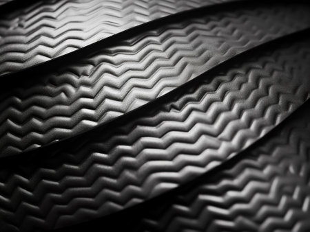 abstract black and white background of carbon fiber composite material, industrial backgroundの写真素材