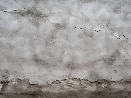 Texture of old rustic wall covered with gray stucco plasterの写真素材