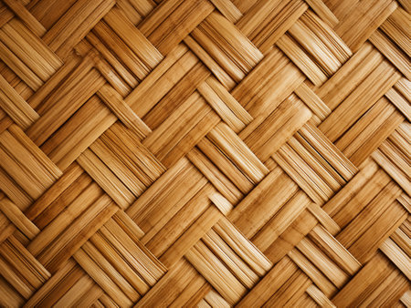 bamboo weave texture background, closeup of bamboo weave texture backgroundの写真素材