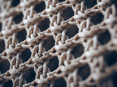 Close-up of knitted fabric texture. Selective focus.