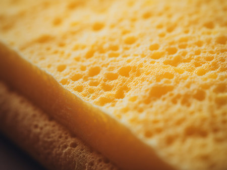 Close up of sponge for washing dishes. Shallow depth of field.