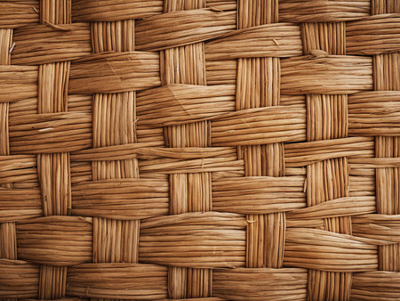 Bamboo weave pattern texture background. Close up of woven rattan.