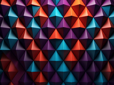 3d render, abstract geometric background, polygonal triangle pattern
