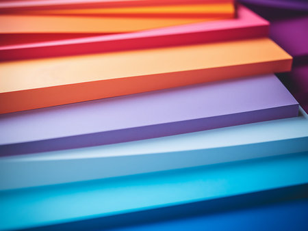Colorful paper background, close-up. Shallow depth of field.