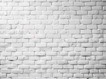 White brick wall texture background for interior or exterior design with copy space for text or image.の写真素材