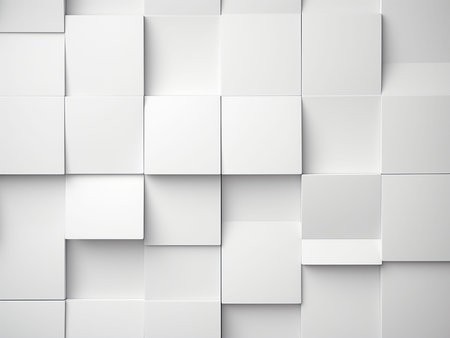 Abstract 3d rendering of white cubes background. Creative design template.