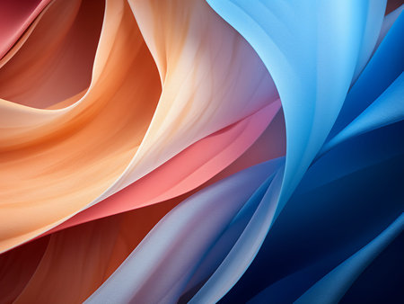 abstract background with smooth lines in blue, orange and pink colors