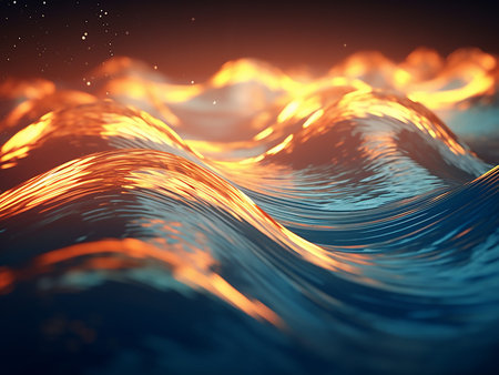 3d render of abstract wavy background with some smooth lines in it