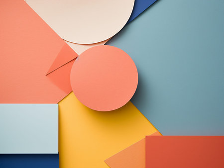 Colorful paper background. Minimal concept. 3d render illustration