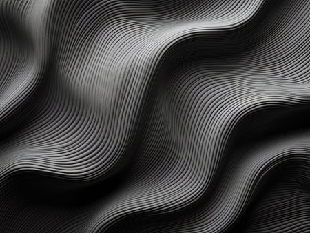 Abstract wavy background. Monochrome texture. 3d illustration