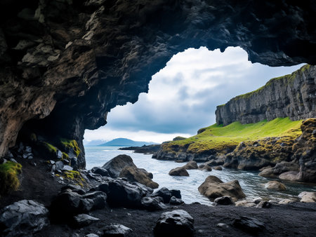 Landscape of Reynisfjara Beach, Iceland, Europe.の写真素材