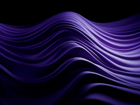 Abstract background with purple wavy lines. 3d render illustration.の写真素材