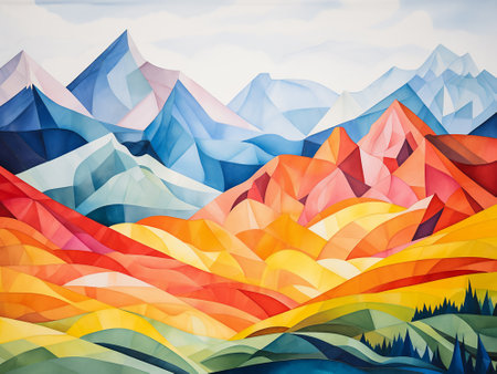 Abstract colorful mountains background. Vector illustration. Eps10. Global colors.の写真素材
