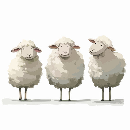 Sheep on a white background, vector illustration, eps 10のイラスト素材