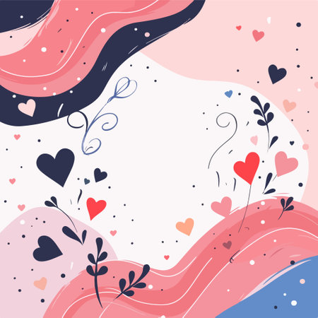 Valentine's day abstract background with hearts. Vector illustration.のイラスト素材