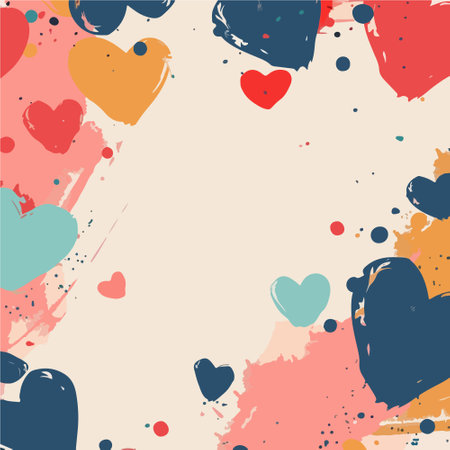 Valentines day background with hearts and splashes. Vector illustration.のイラスト素材