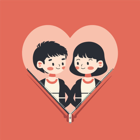 Cute couple in love. Vector illustration in a flat style.のイラスト素材