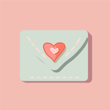 Envelope with heart icon. Vector illustration in flat style.