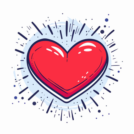 Heart icon in doodle style on white background. Vector illustration.のイラスト素材