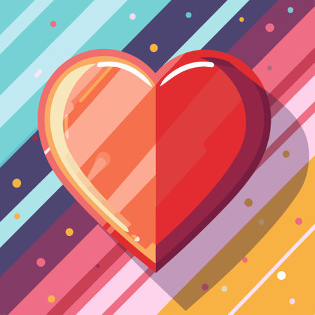 Valentine's day background with red heart. Vector illustration.のイラスト素材
