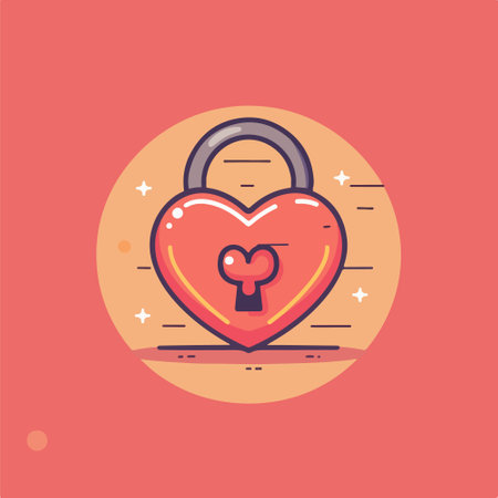 Vector illustration of heart padlock icon. Heart padlock icon. Heart padlock vector iconのイラスト素材