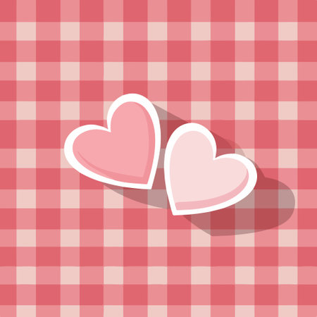 Valentine's day background with two hearts. Vector illustration.のイラスト素材