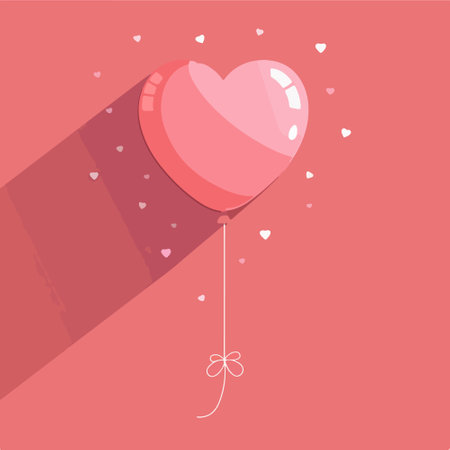 Valentine's day card with heart-shaped balloon. Vector illustrationのイラスト素材