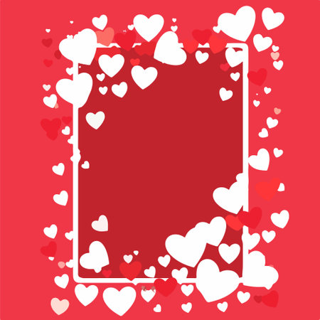 Valentine's day background with white hearts. Vector illustration.のイラスト素材