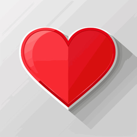 Valentine's day red heart on gray background. Vector illustrationのイラスト素材